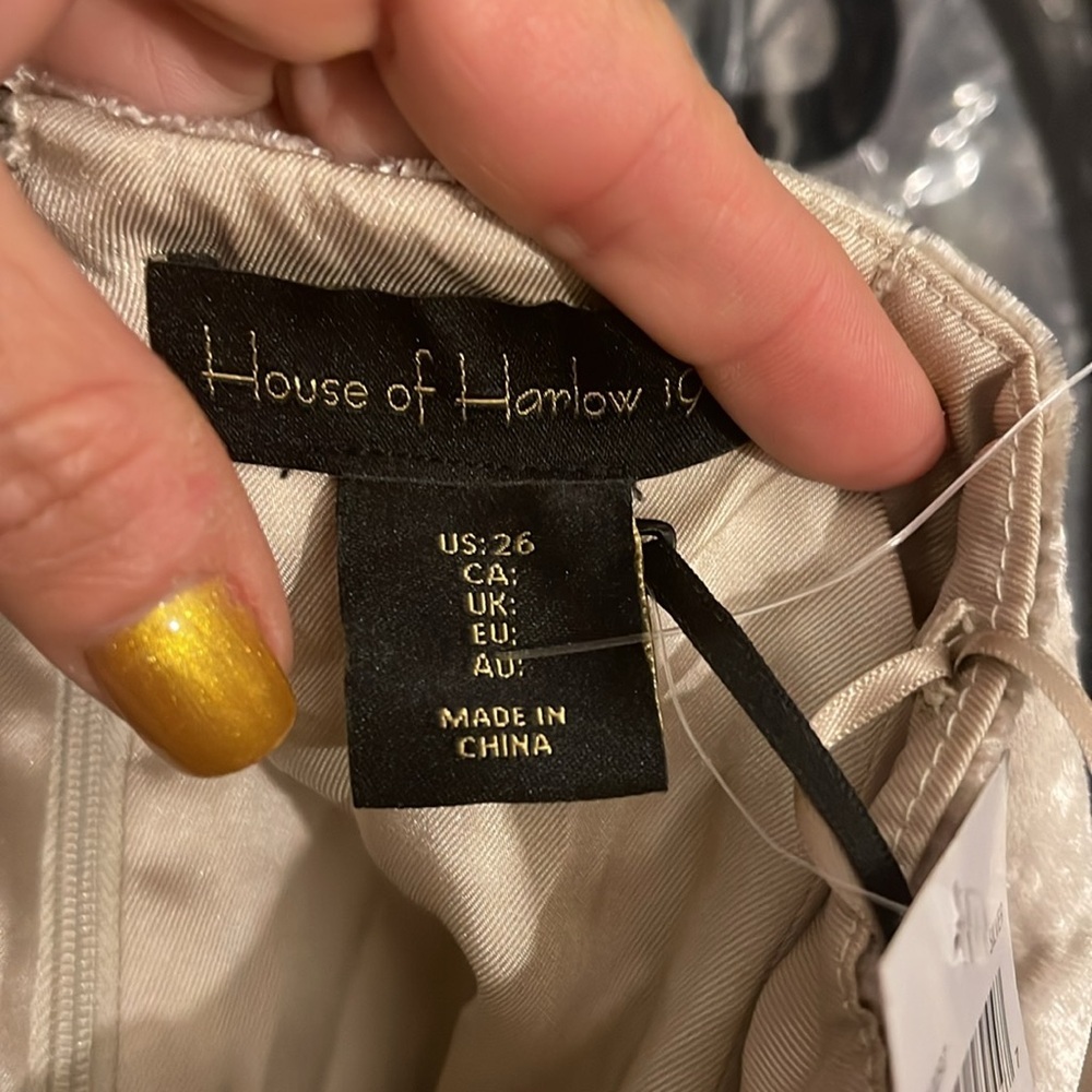 HOUSE OF HARLOW CRUSHED VELVET MAXI SKIRT - Picture 6 of 7